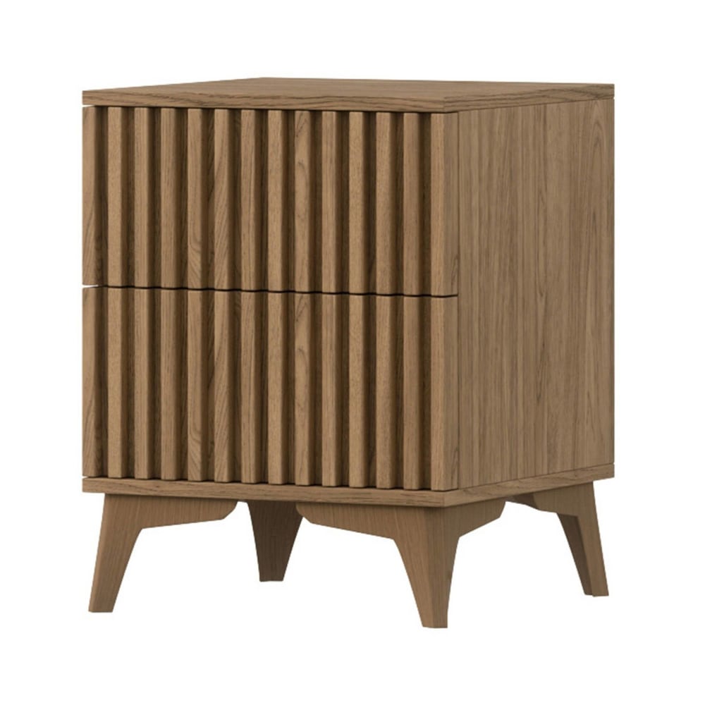 Table de chevet Contemporain 2 tiroirs 40 cm bois