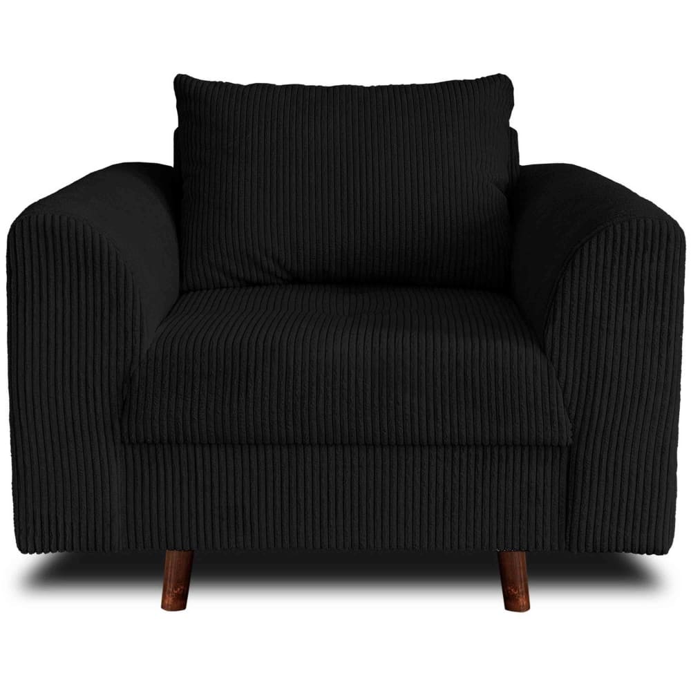 Fauteuil en velours - noir