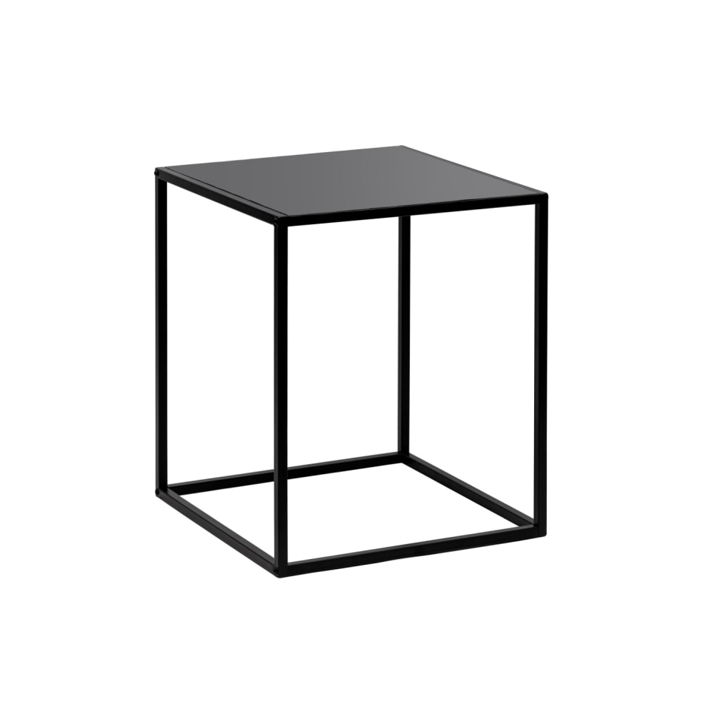 Usinestreet Table d'appoint carré en métal - 45x45 cm - noir style contemporain Noir Métal - 45x52x45cm