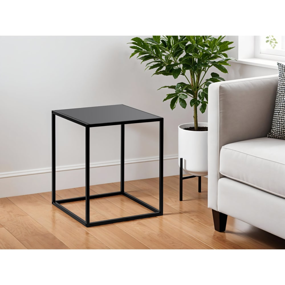 Table d'appoint carré en métal - 45x45 cm - noir - Maisons du Monde
