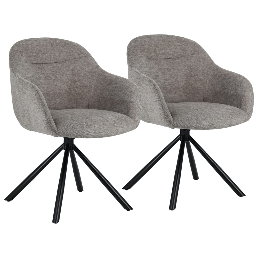2er Set grauer Stoffstühle - Maisons Du Monde
