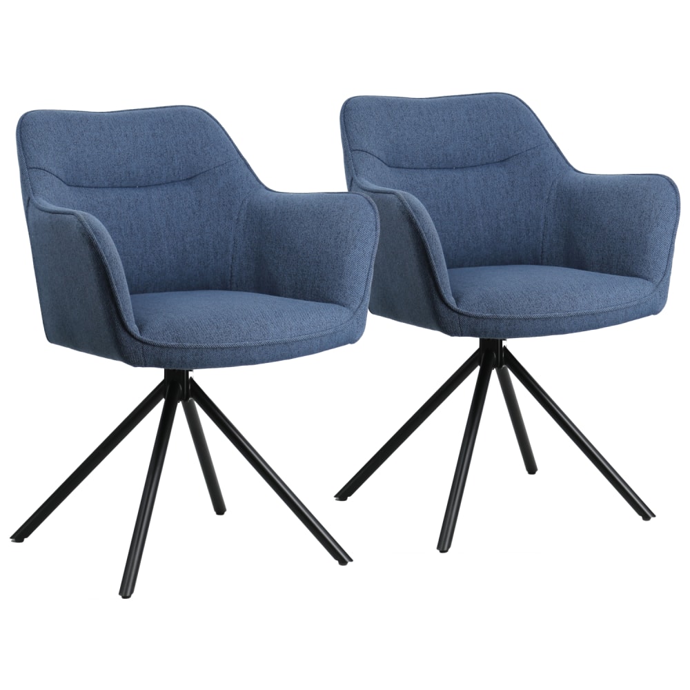 2er Set blauen Stoffstühlen - Maisons Du Monde