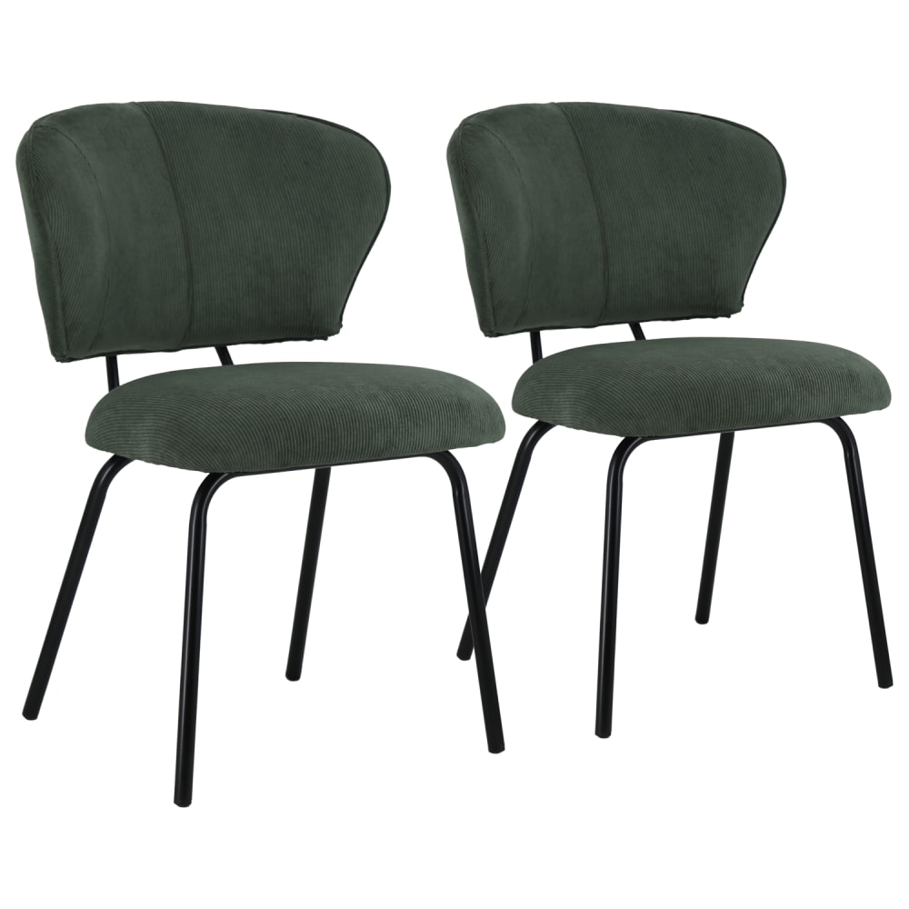 2er Set grünen Cord-Stühlen - Maisons Du Monde