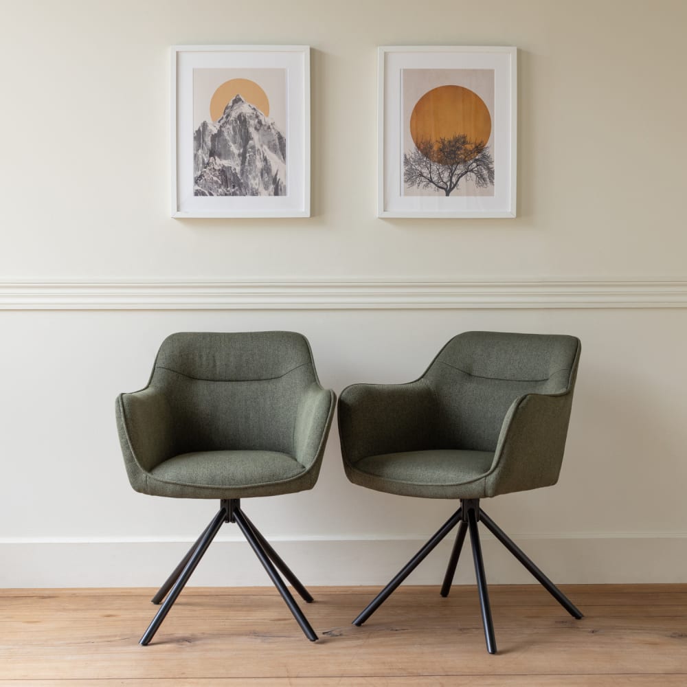 Lot de 2 chaises en tissu