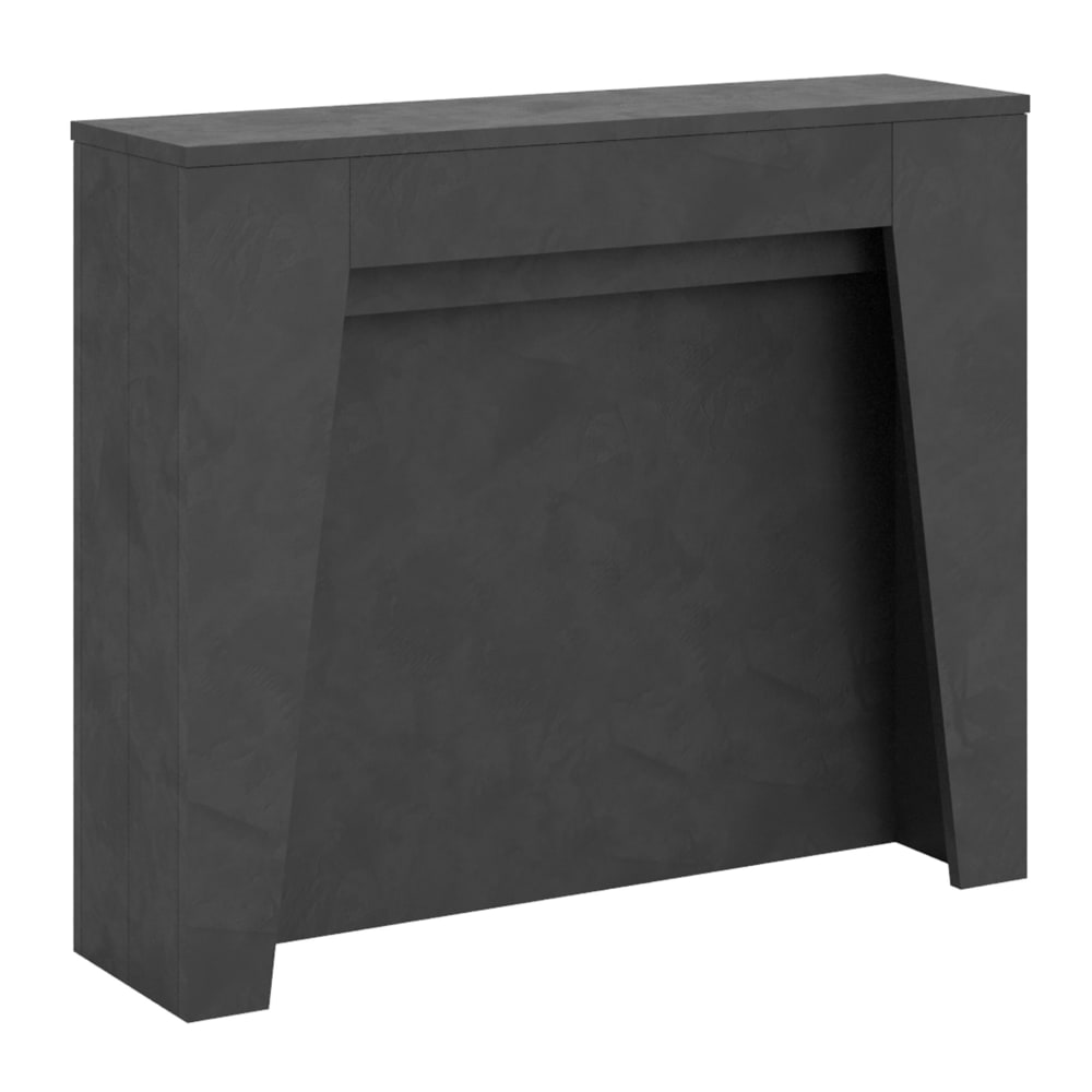 Itamoby Ausziehbarer Konsolentisch 90x25/211cm in Holzoptik Grau gespachtelt style modern Grau Spanplatte
