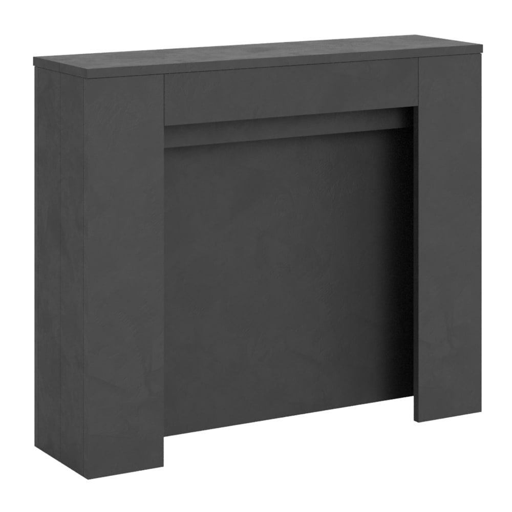 Itamoby Ausziehbarer Konsolentisch 90x25/211cm in Holzoptik Grau gespachtelt style modern Grau Spanplatte