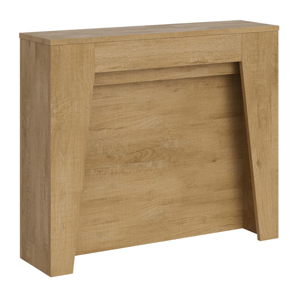 Console extensible 90x25/211 cm effet bois chêne nature