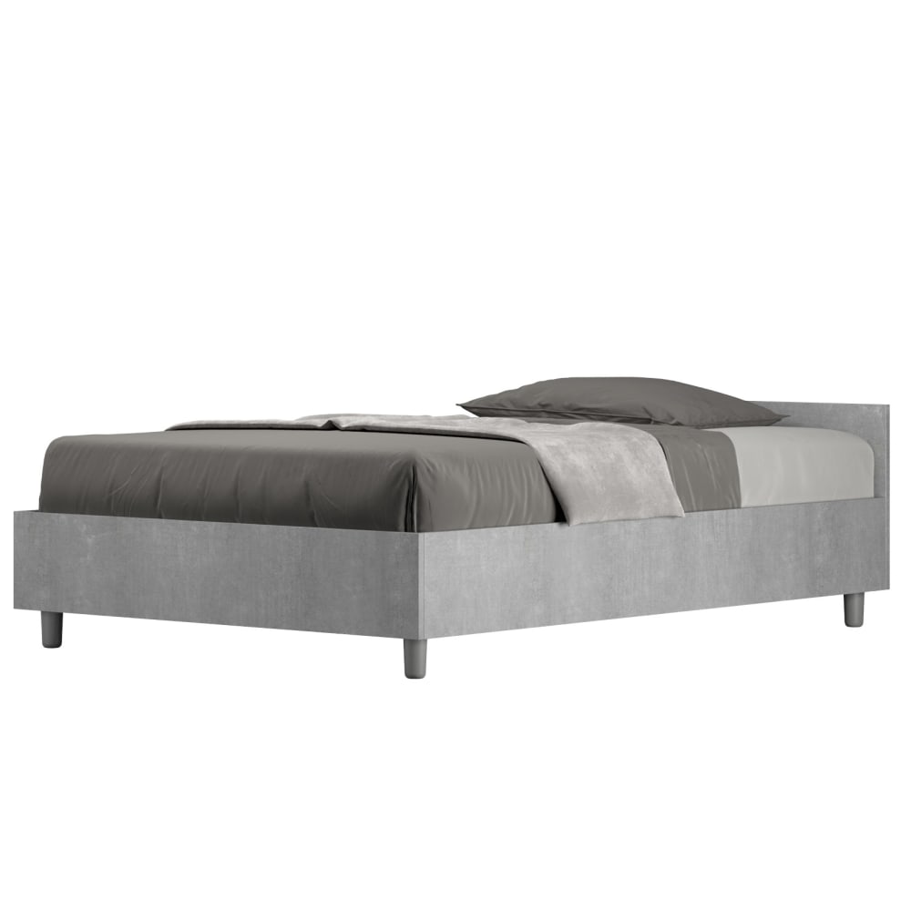 Lit avec sommier 120x190 - effet bois
