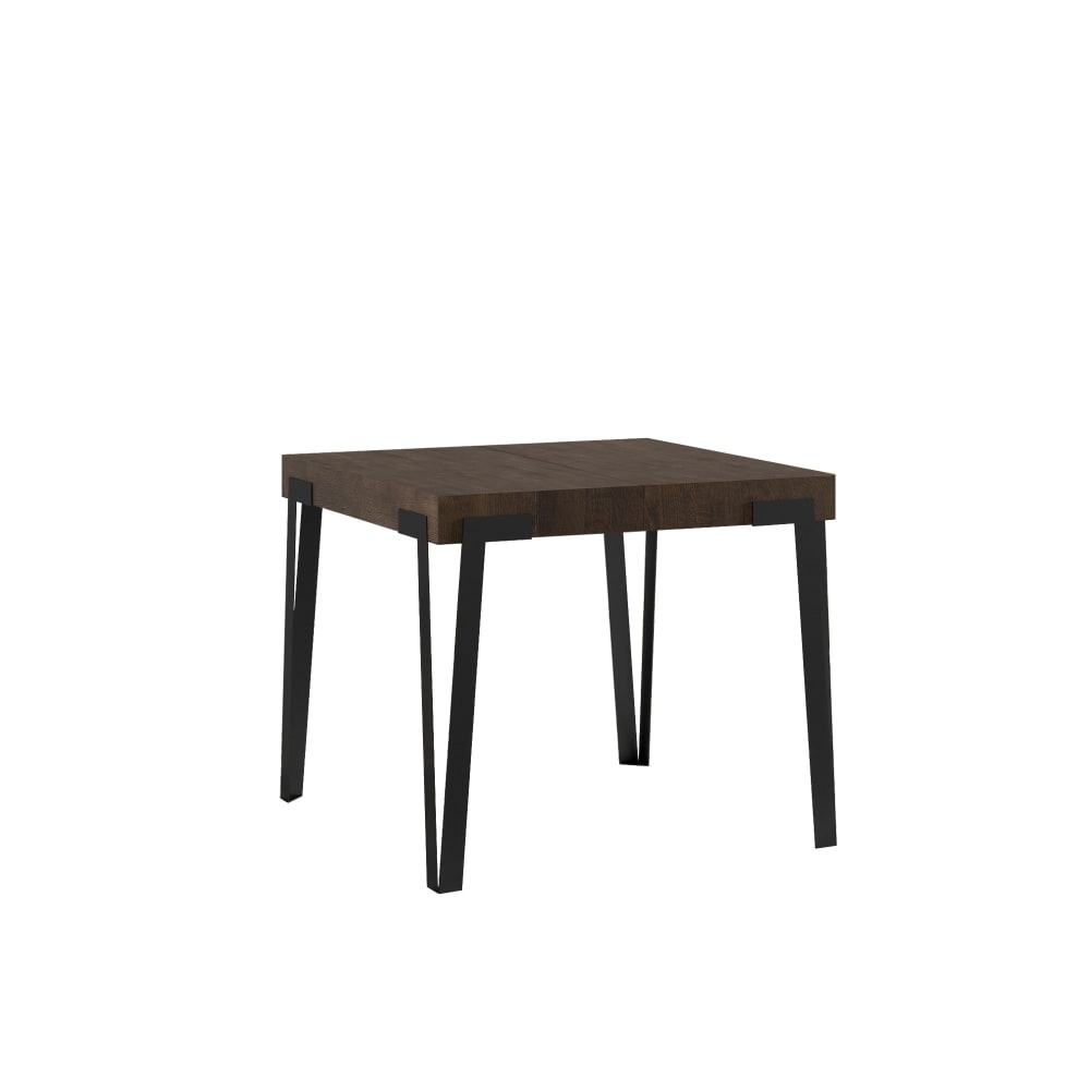 Itamoby Ausziehtisch 90x90/246 cm in Holzoptik Nussbaumbraun, Eisen style modern - Spanplatte