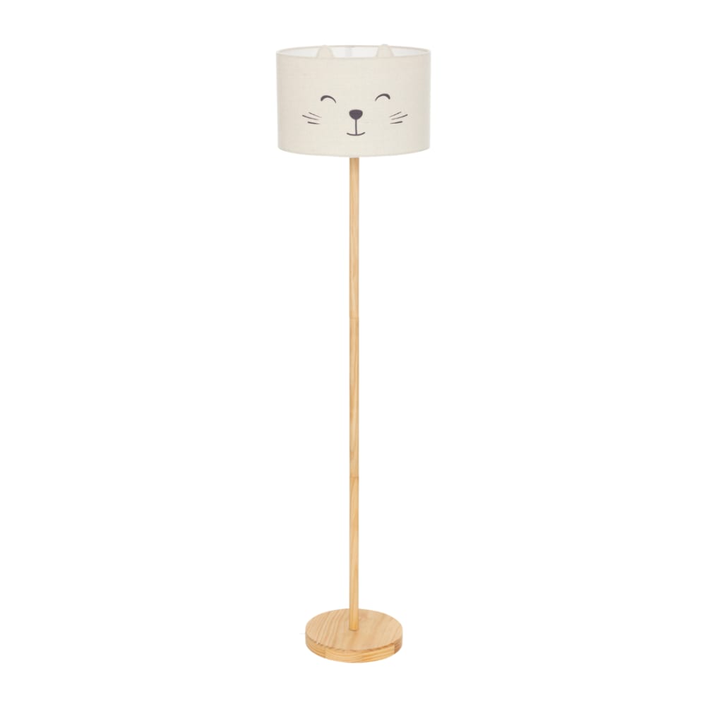 Lampadaire chat pour enfant bois blanc 36 x 36