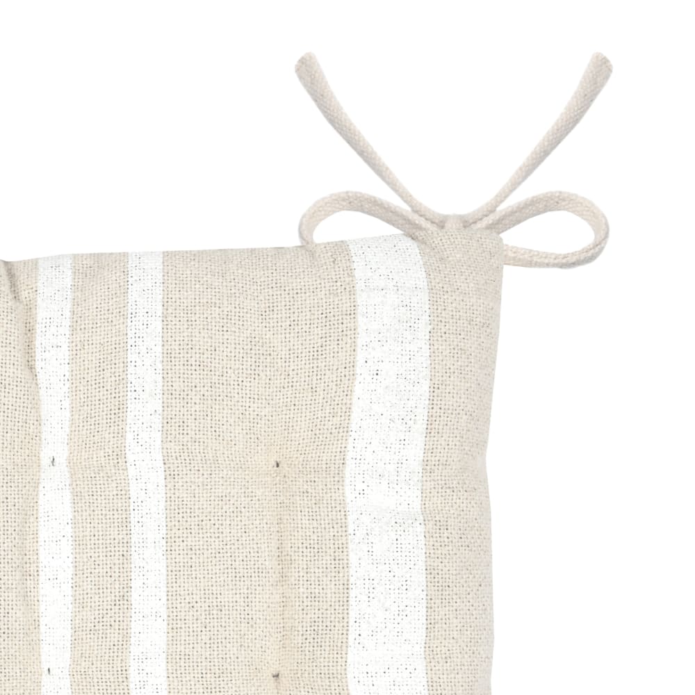 Galette de chaise à rayures coton blanc 38x38 cm - Maisons du Monde