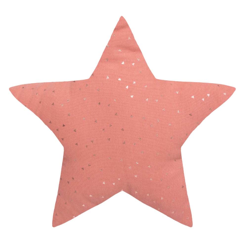 Home Maison Coussin étoile à motifs métallisés coton terracotta 40x40 cm style contemporain Rouge