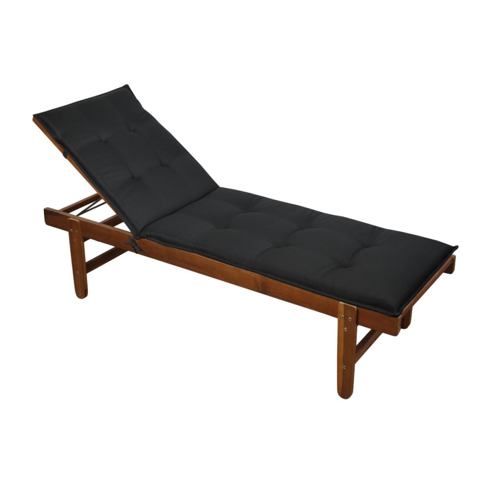 Coussin de bain de soleil 60x190x4 cm Noir