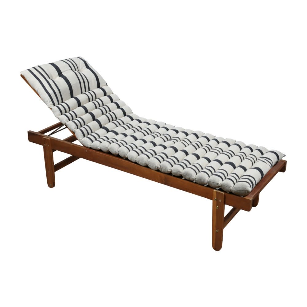 Coussin de bain de soleil 60x180 cm rayé noir