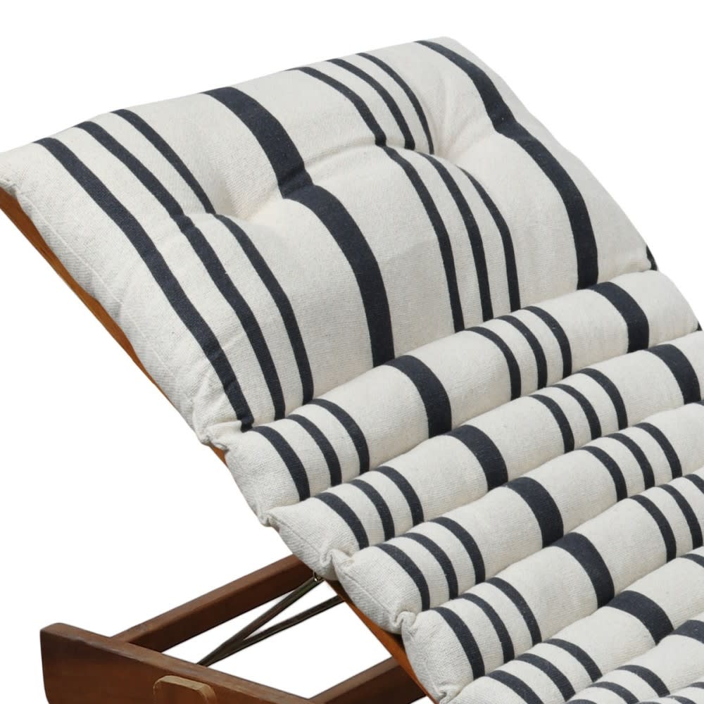 Coussin de bain de soleil 60x180 cm rayé noir - Maisons du Monde