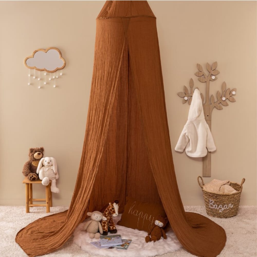Ciel de lit en double gaze de coton terracotta 250x340 cm (Home Maison) - Image 2