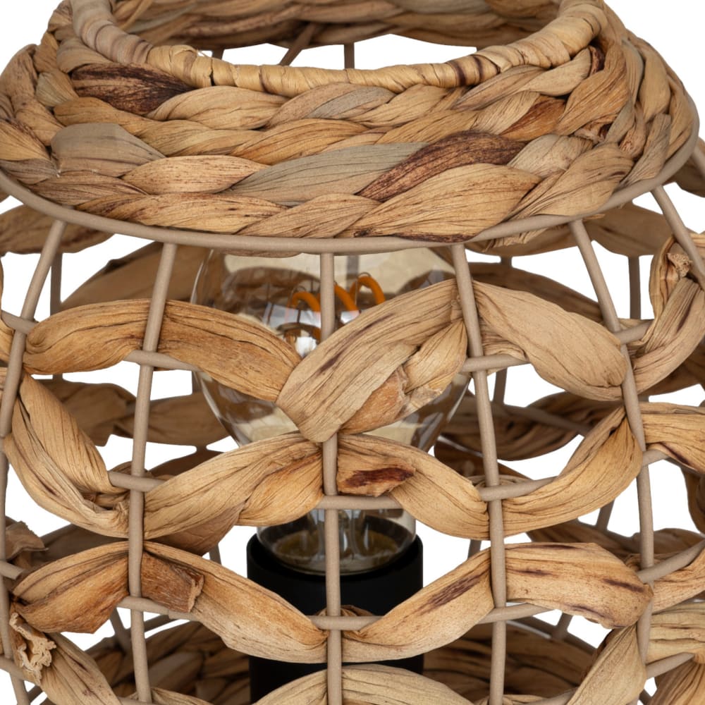 Lampe en jacinthe à poser rotin beige 19x22 cm - Maisons du Monde
