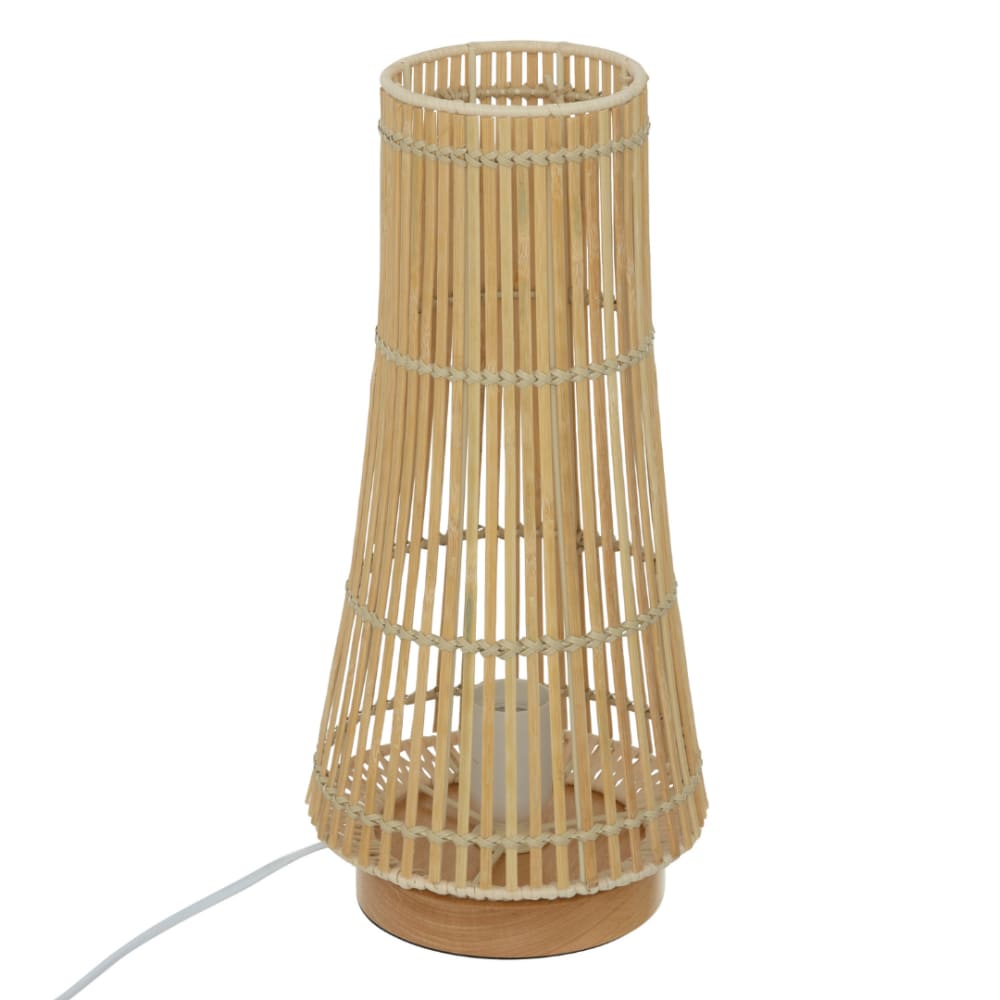 Lampe à poser en bambou beige 17.5x38 cm