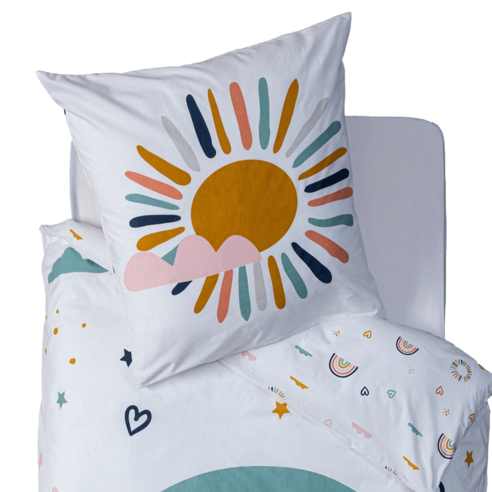 Parure de lit arc en ciel pour enfant coton blanc 140x200 cm - Maisons du Monde