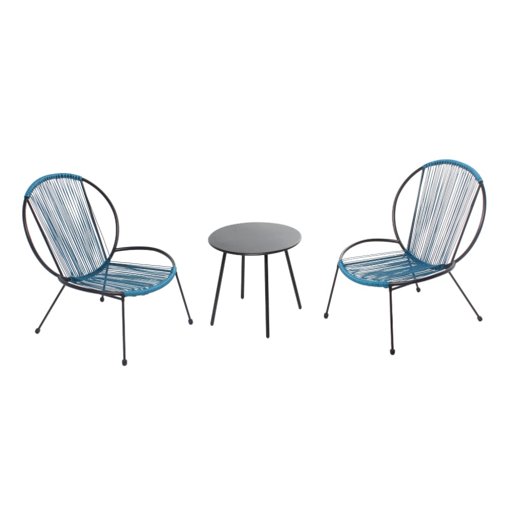 Ensemble de 2 fauteuils + 1 table basse bleu - Maisons du Monde