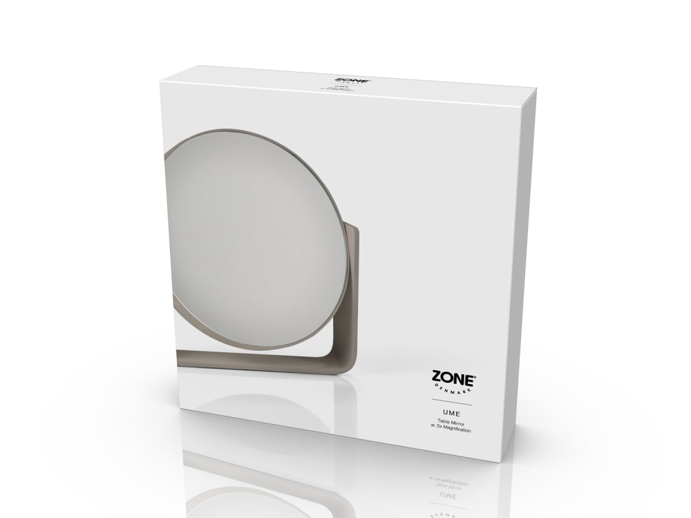 Miroir de table en aluminium revêtu taupe - Maisons du Monde