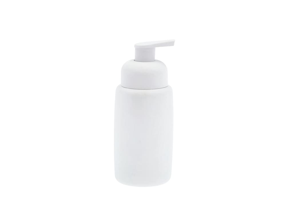 Distributeur de savon en grès blanc