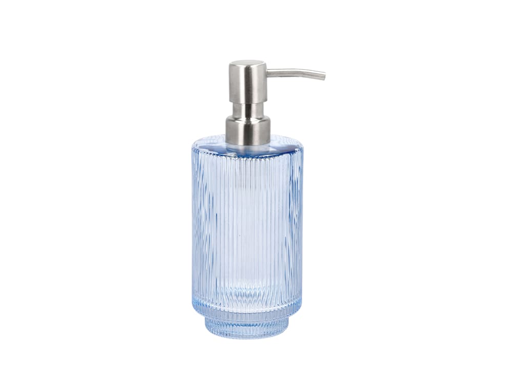 Distributeur de savon en verre bleu ciel