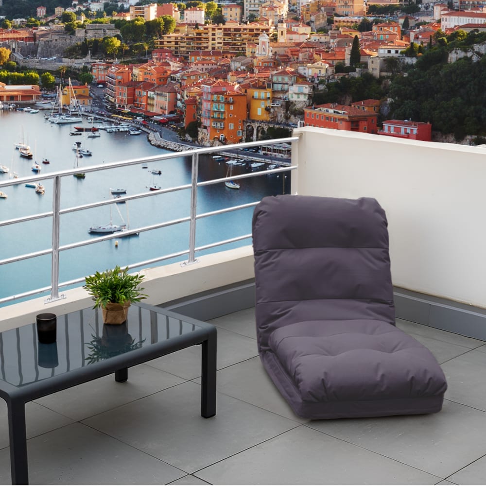 Fauteuil convertible réglable à 6 positions 70x60cm gris foncé — vue 3