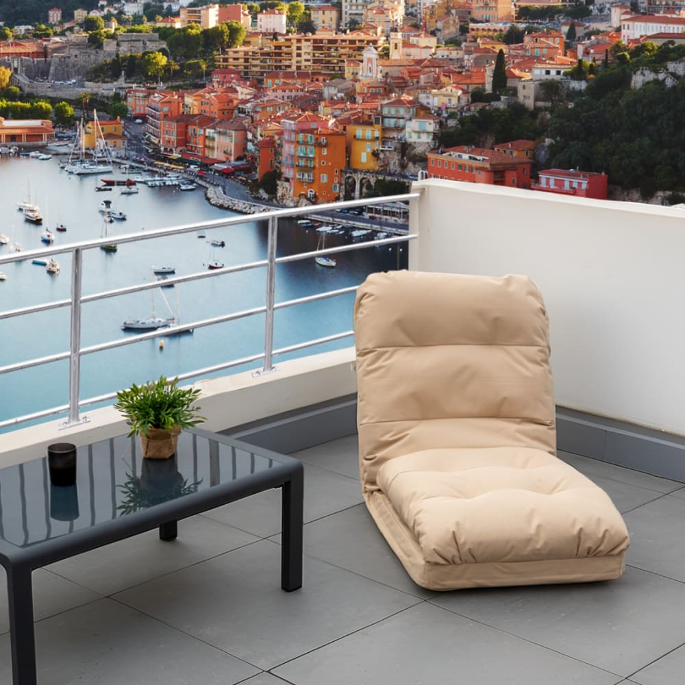 Fauteuil convertible réglable à 6 positions 70x60cm beige — vue 3