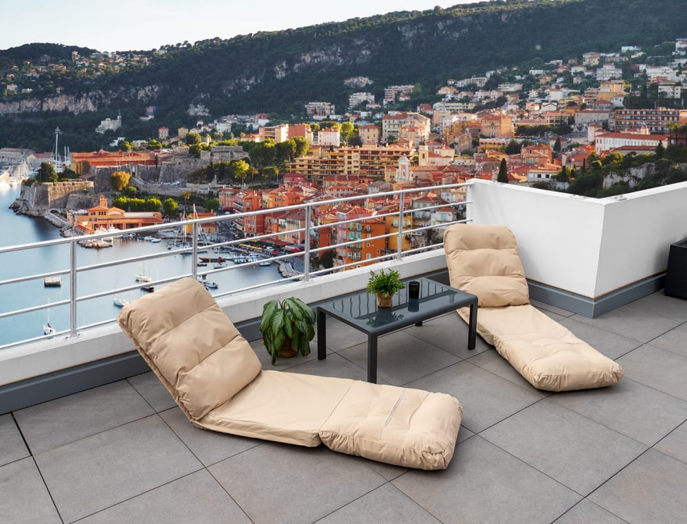 Fauteuil convertible réglable à 6 positions 70x60cm beige — vue 4