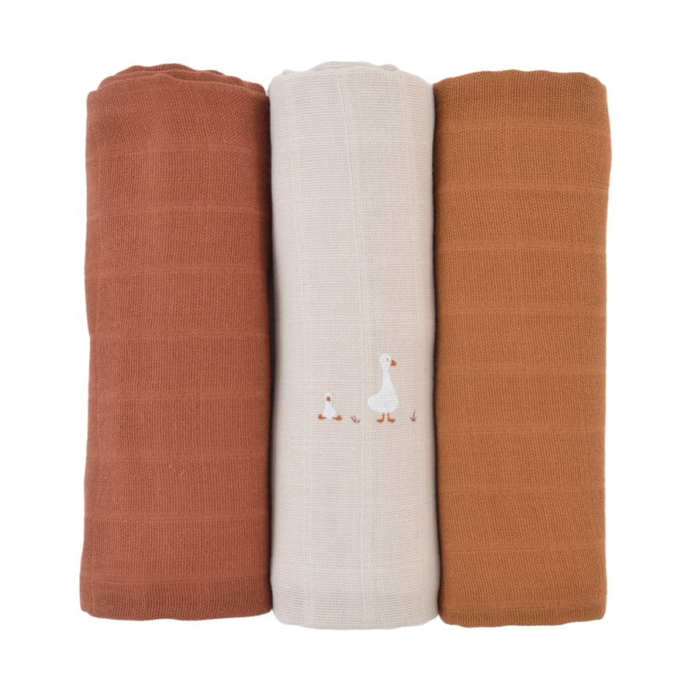 Little Crevette - Lot de 3 langes coton bio* 60x60 cm