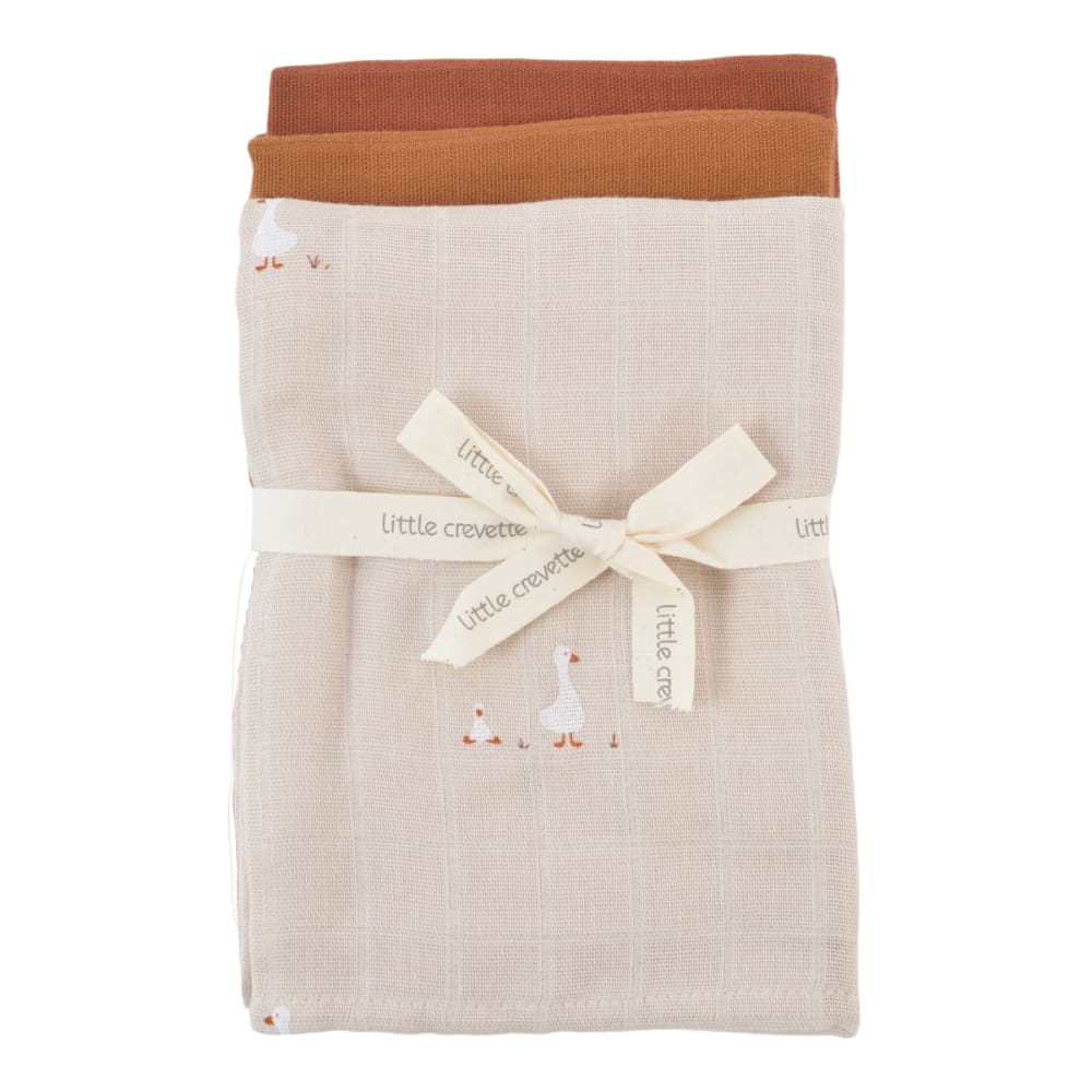 Lot de 3 langes coton bio* 60x60 cm (Little Crevette) - Image 1