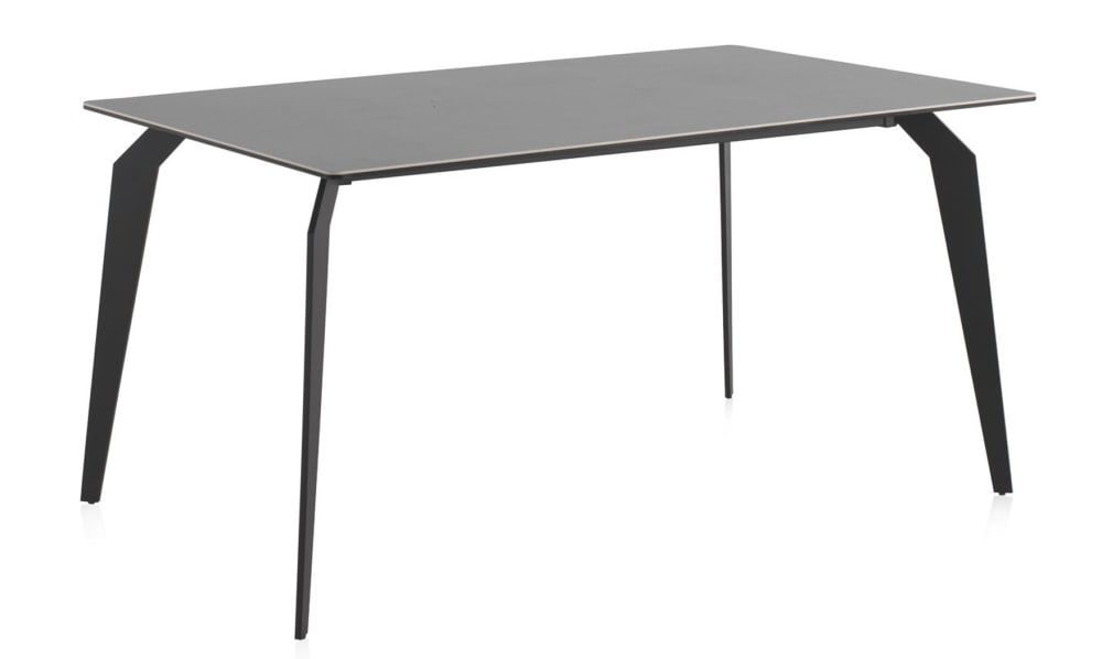 Mesa cerámica gris con patas de metal 150x91