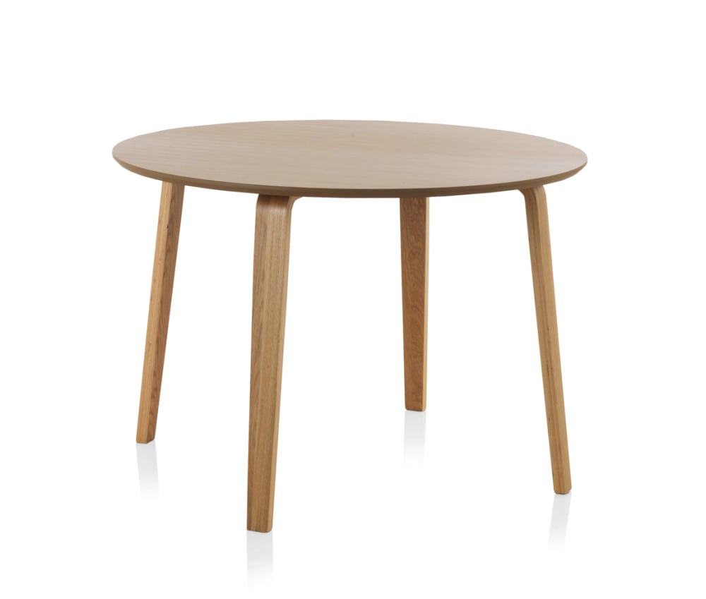 Mesa tablero de fibras de densidad media chapado en roble 110 diámetro