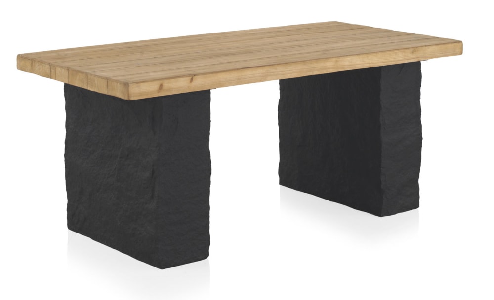 GEESE HOME Tisch mit MDF-Platte, Furnier aus Fichtenholz, Braun Spanplatte