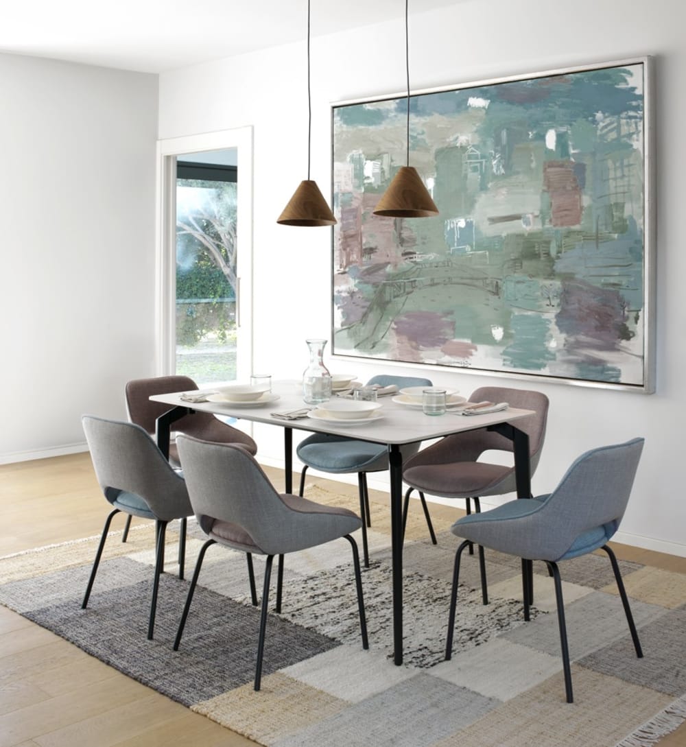 Weißer Keramiktisch mit schwarzen Metallbeinen - Maisons Du Monde