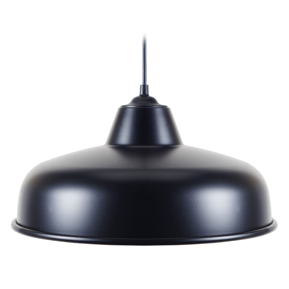 Suspension métal noir abat-jour noir