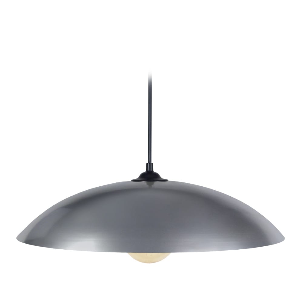 lampara de suspension  cupula metal negro pantalla aluminio