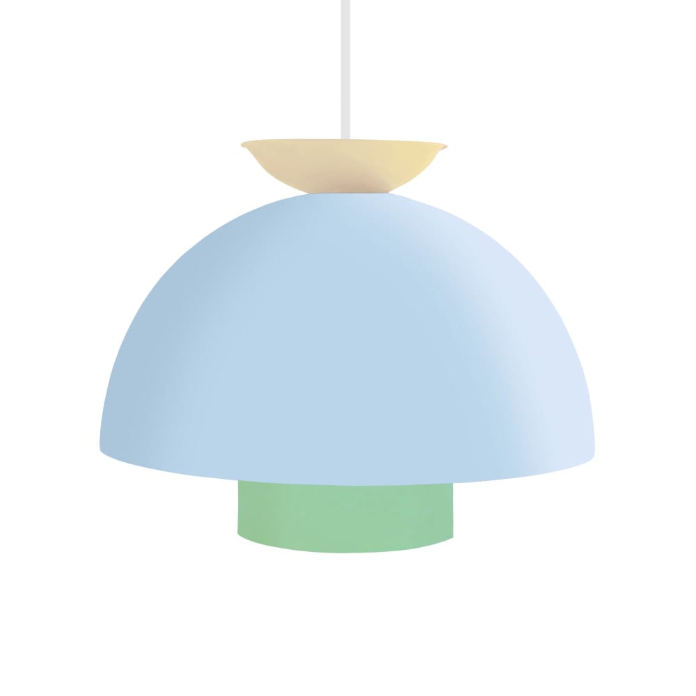 Suspension métal multicolore abat-jour bleu