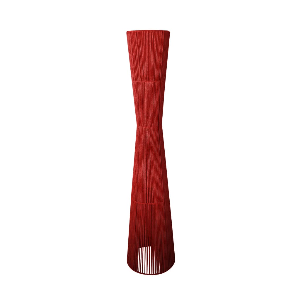 Lampadaire métal rouge abat-jour fibre rouge