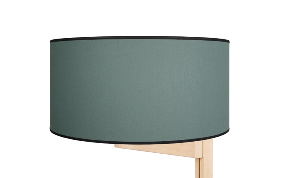 Lampadaire bois abat-jour tissu naturel — vue 4
