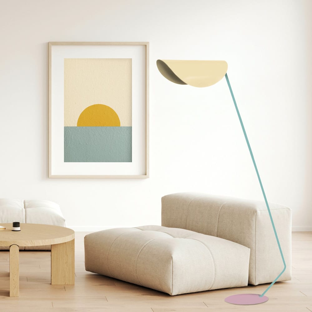 Lampadaire liseuse métal multicolore abat-jour beige - Maisons du Monde