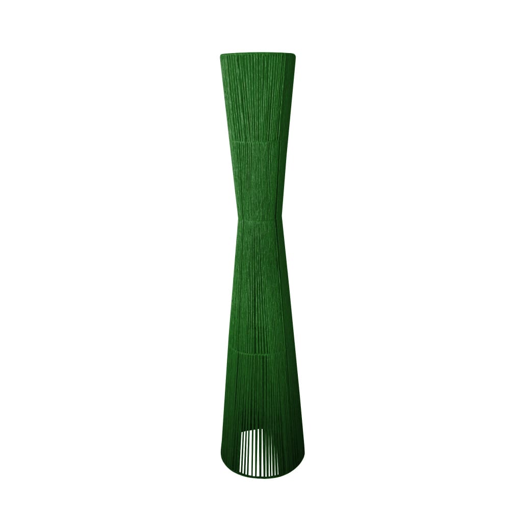 Lampadaire métal vert abat-jour fibre vert