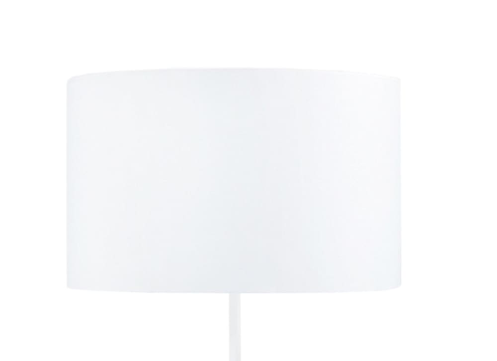 Lampadaire bois naturel abat-jour tissu blanc — vue 4