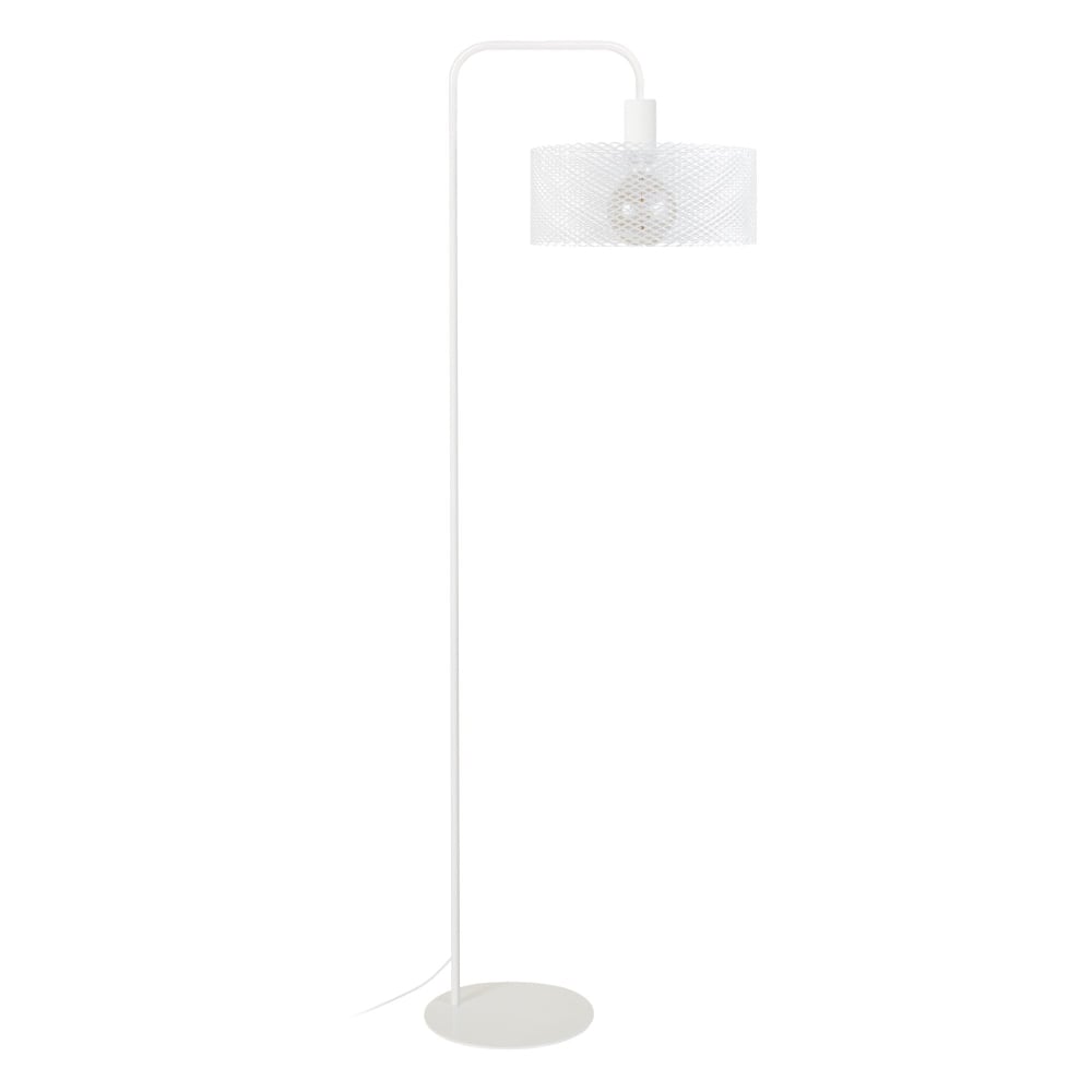 Lampadaire liseuse métal blanc abat-jour blanc