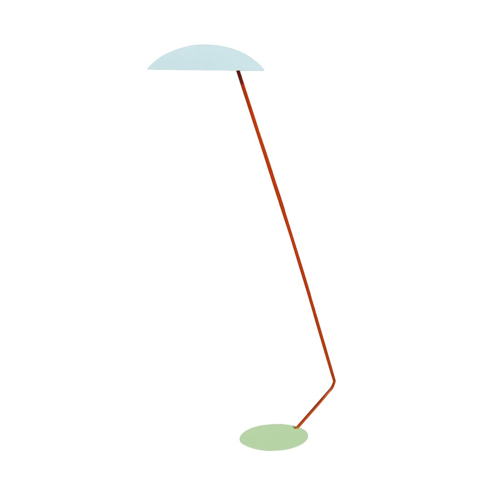 Lampadaire liseuse métal multicolore abat-jour bleu