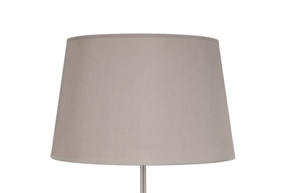 Lampadaire bois abat-jour tissu taupe — vue 4