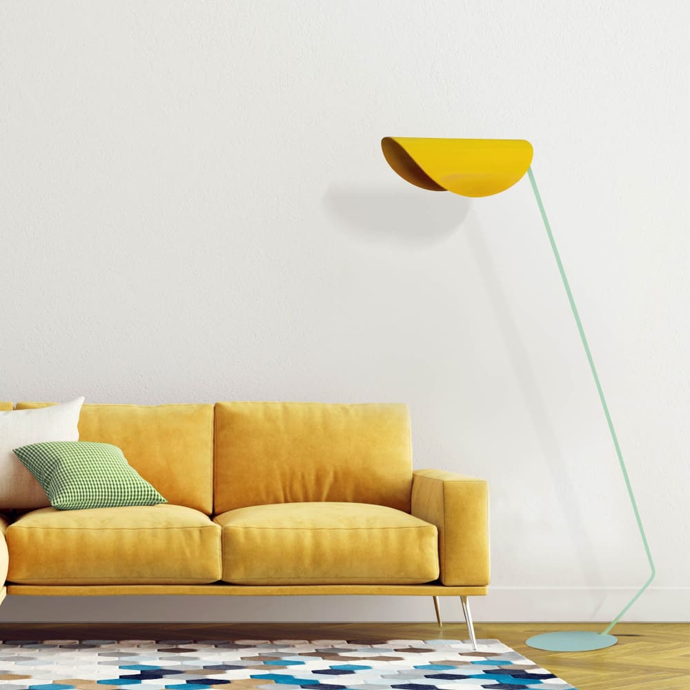 Lampadaire liseuse métal multicolore abat-jour jaune - Maisons du Monde