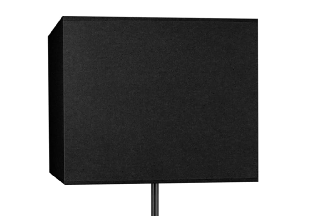 Lampadaire bois naturel et métal abat-jour tissu noir — vue 4