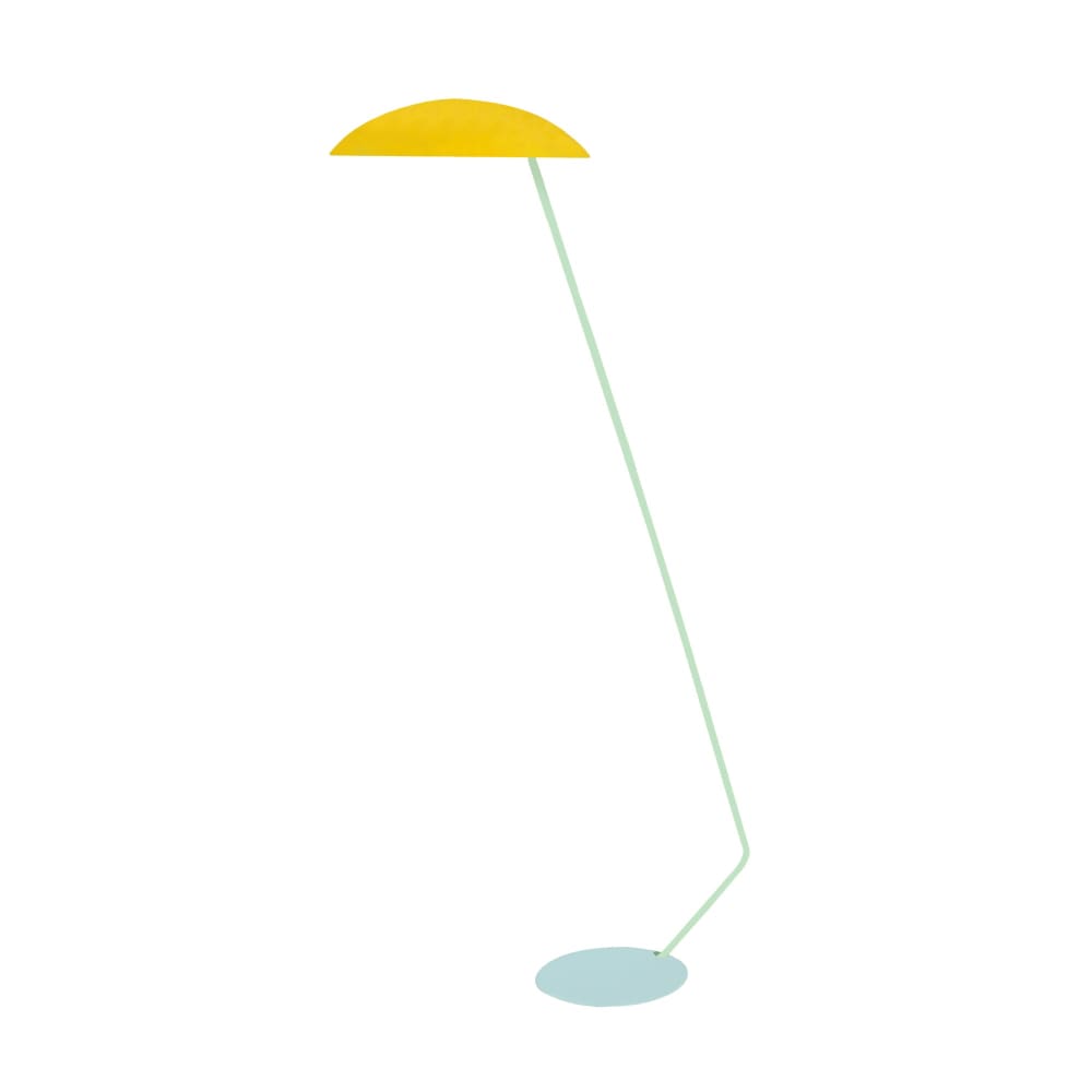 Lampadaire liseuse métal multicolore abat-jour jaune